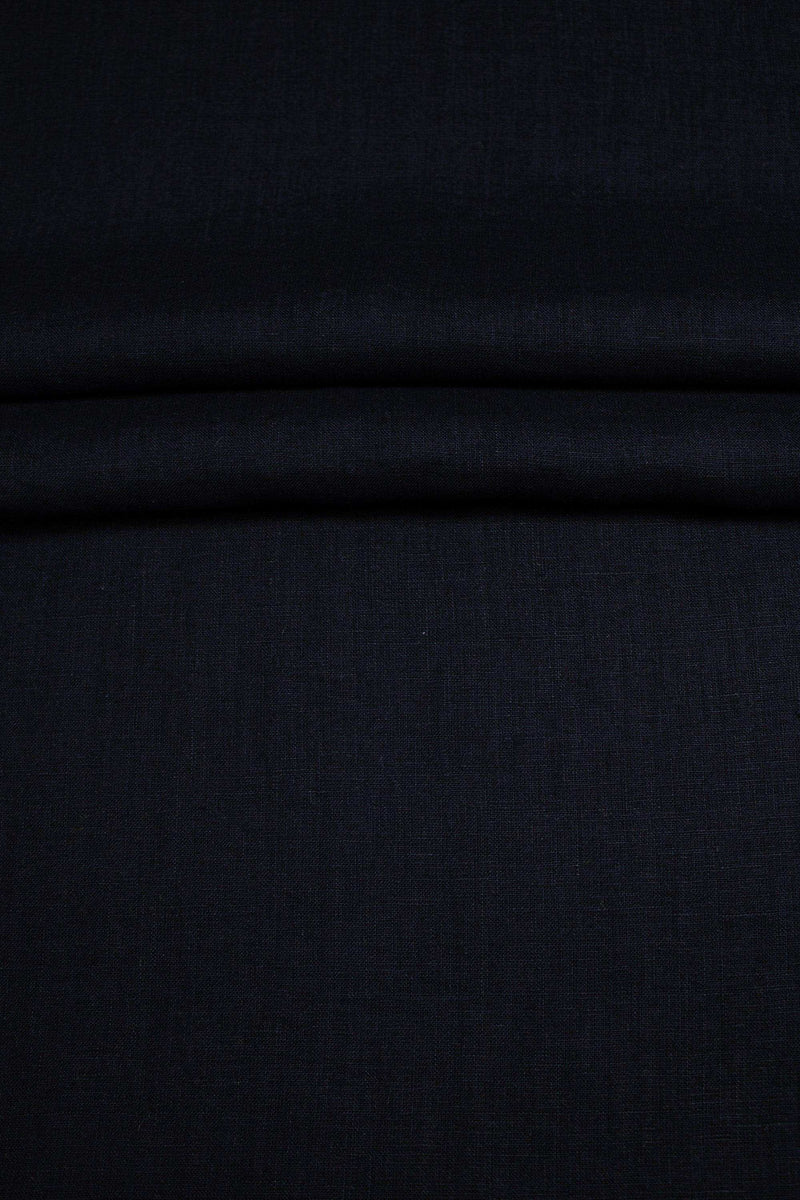 Luca-S Natural Pure 100% Linen Wrinkled Fabric Black Color Luca-S Linen Fabrics - HobbyJobby