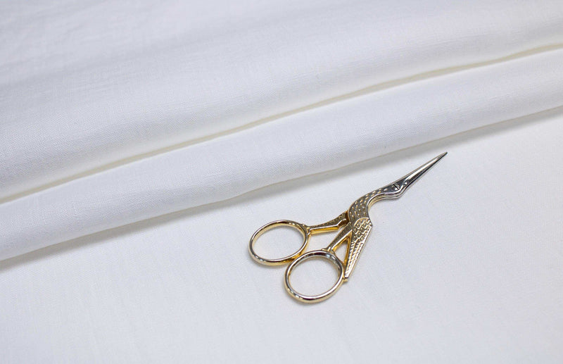 Luca-S Natural Pure 100% Linen Wrinkled Fabric Natural White Color Luca-S Linen Fabrics - HobbyJobby