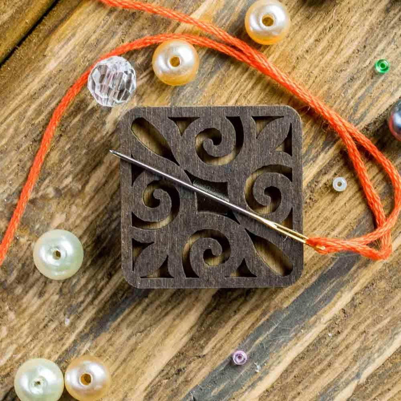 Magnetic Needle Holder - Wooden Needle Minder Wonderland Crafts Needle Minders - HobbyJobby
