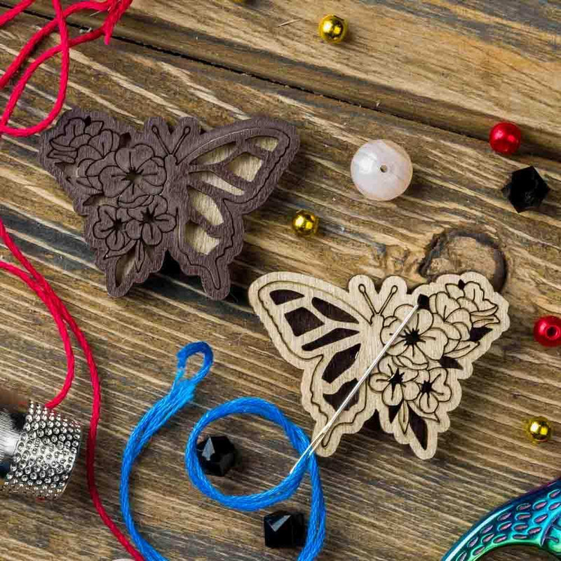 Magnetic Needle Holder - Wooden Needle Minder Wonderland Crafts Needle Minders - HobbyJobby