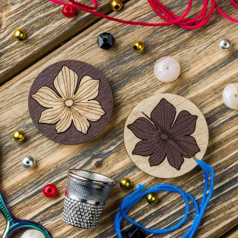 Magnetic Needle Holder - Wooden Needle Minder Wonderland Crafts Needle Minders - HobbyJobby