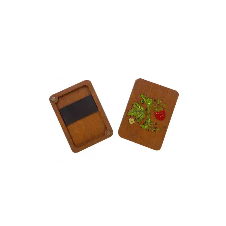 WOODEN NEEDLE CASE "POLISANDER" (HAND-PAINTED) KF056/6