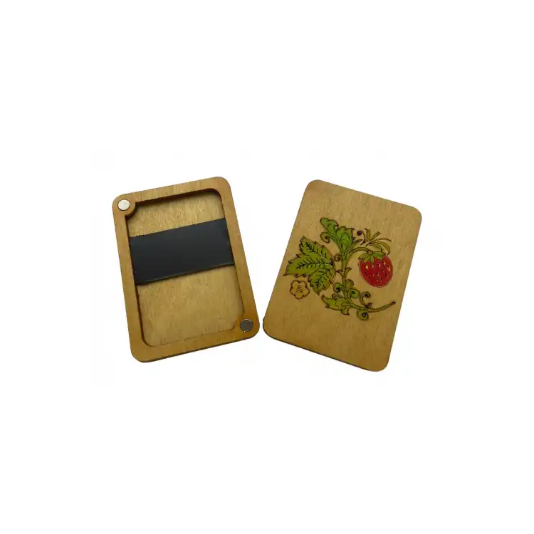 WOODEN NEEDLE CASE "OAK" (HAND-PAINTED) KF056/7
