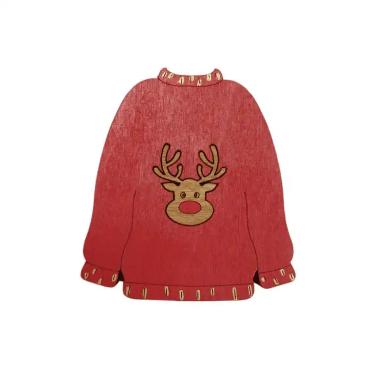 WOODEN NEEDLE CASE "CHRISTMAS SWEATER" KF056/81