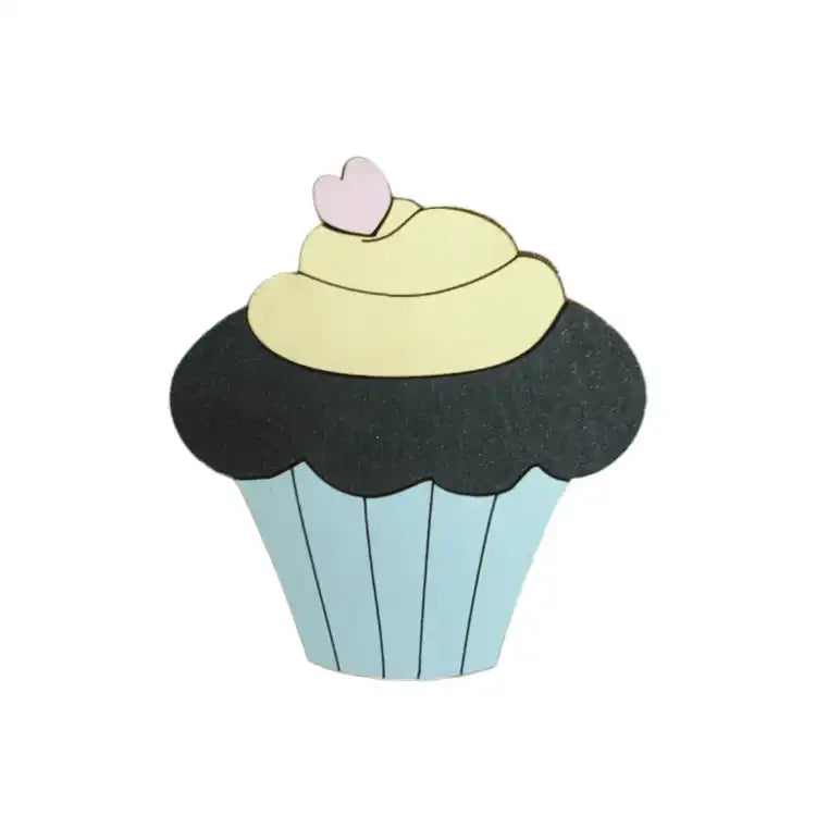 WOODEN NEEDLE CASE "CHOCOLATE CUPCAKE" KF056/92