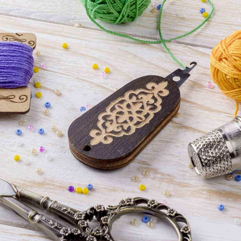 Needle Threader - Wooden Needle Threader Wonderland Crafts Needle Threaders - HobbyJobby