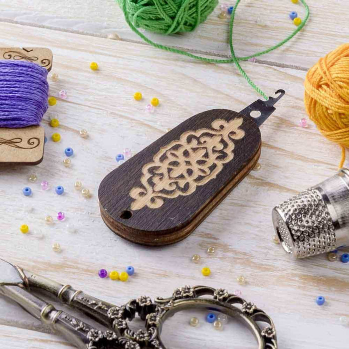 Needle Threader - Wooden Needle Threader Wonderland Crafts Needle Threaders - HobbyJobby