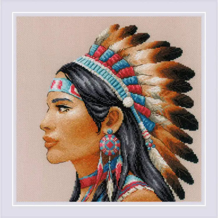 Cross Stitch Kit Riolis - "AMAZING WOMEN. AMERICA" 30X30 CM SR2255