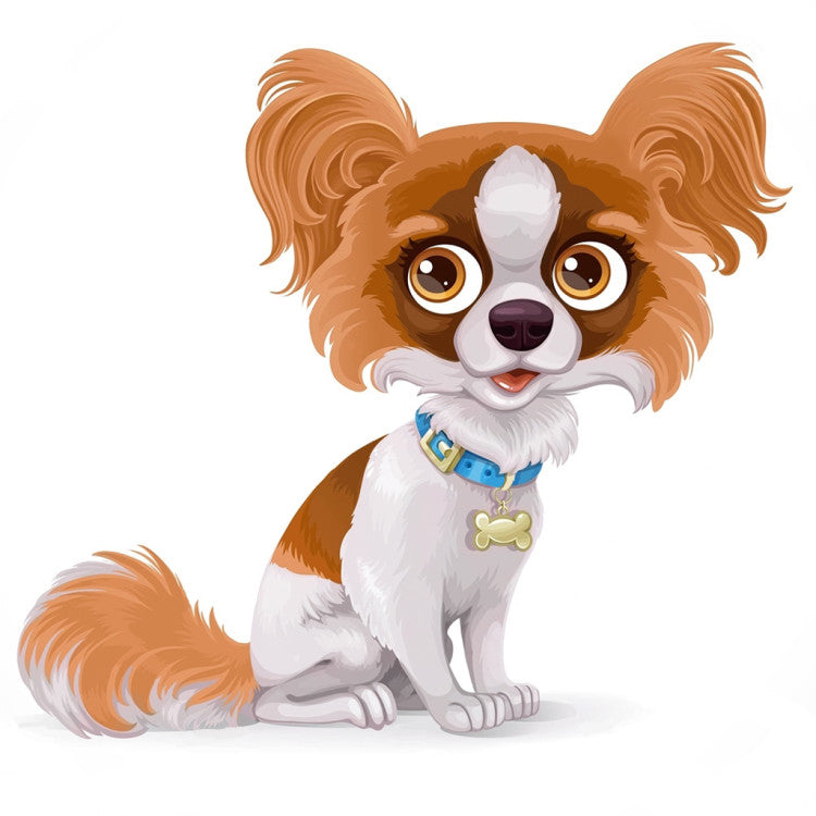 Diamond Painting Kit - PAPILLON DOG 20*20 WD3023