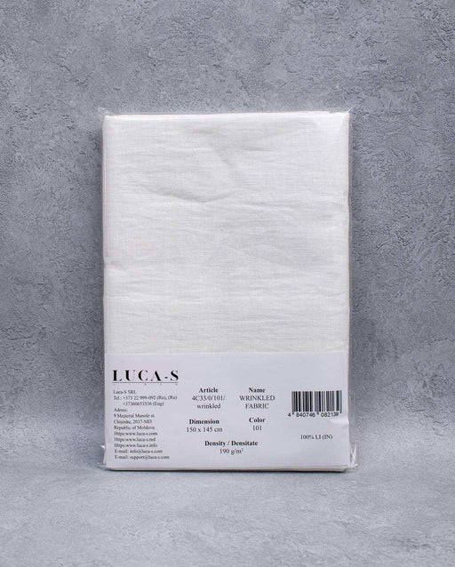 Luca-S Natural Pure 100% Linen Wrinkled Fabric Natural White Color Luca-S Linen Fabrics - HobbyJobby