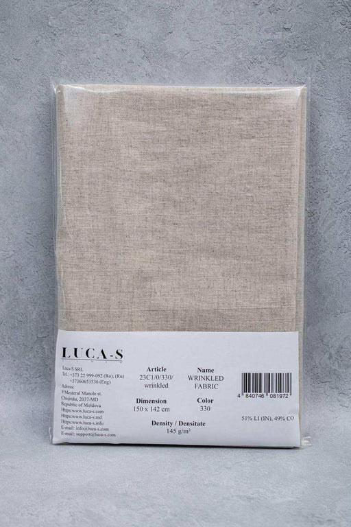 Luca-S Natural Pure Linen Wrinkled Fabric Rustic Color Luca-S Linen Fabrics - HobbyJobby