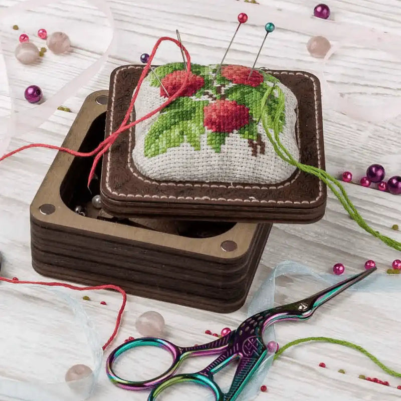 Pin Cushion Kit - Needlecraft Storage Box - Needle Storage Pin Wonderland Crafts Pin Cushions - HobbyJobby