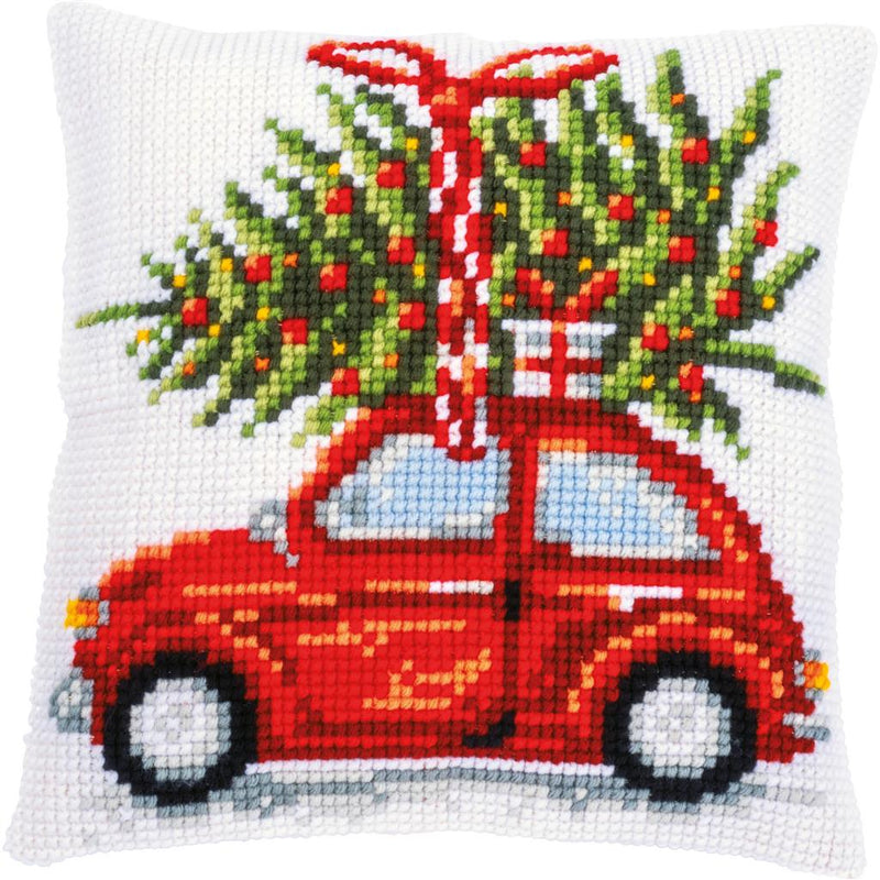 Cross Stitch Cushion Kit Vervaco - Christmas car