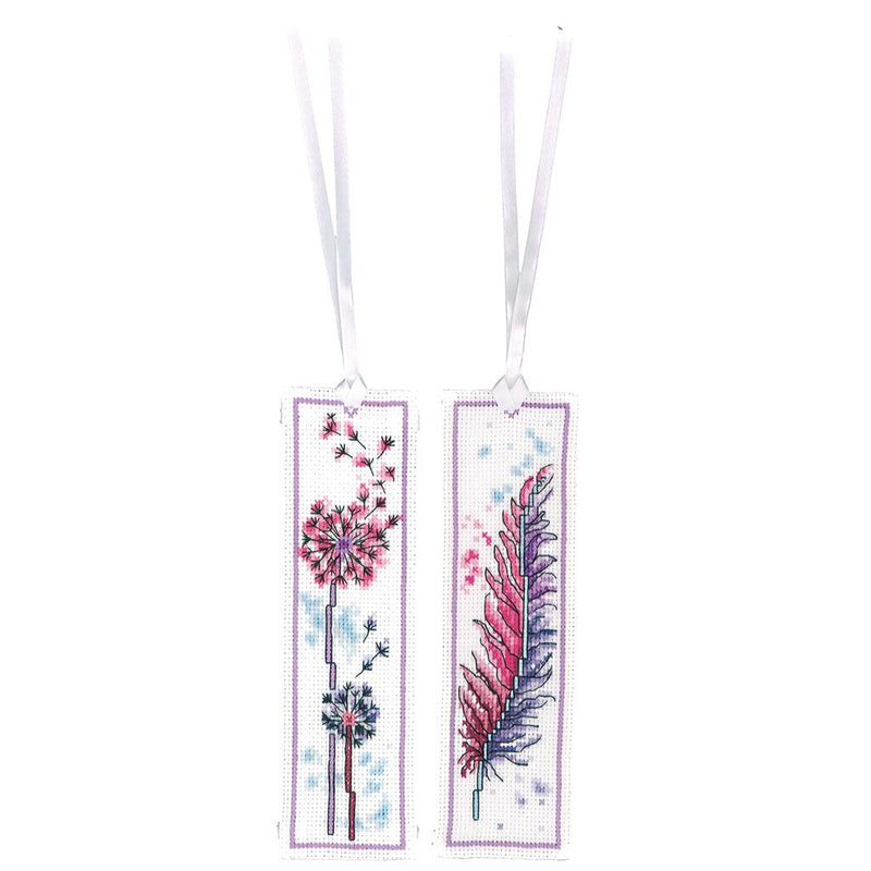 Bookmark Kit Vervaco - Feather and fluff flower set of 2
