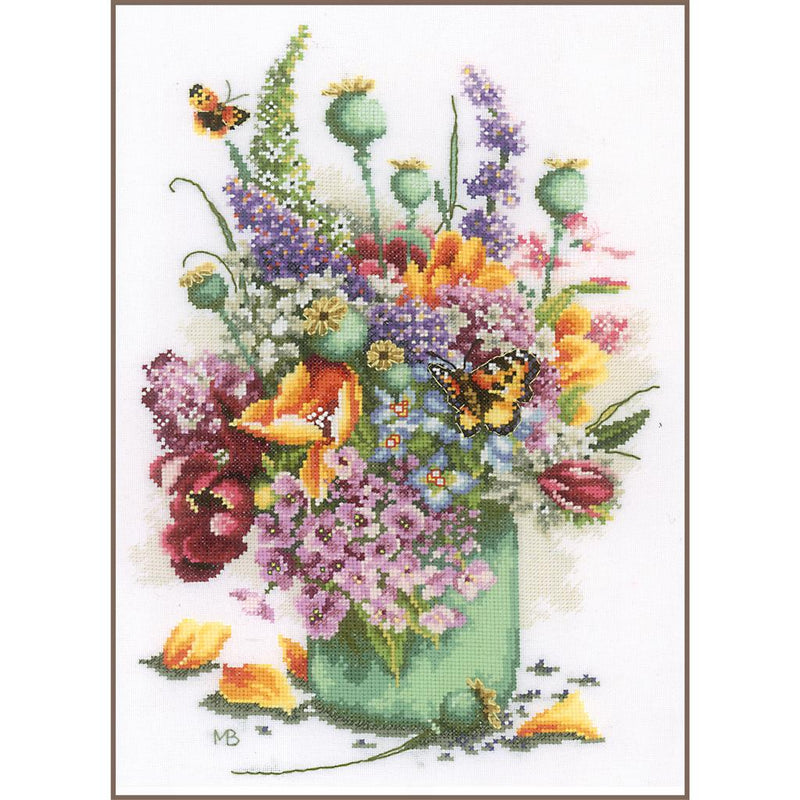 Counted Cross Stitch Kit Lanarte - Flower Power Bouquet