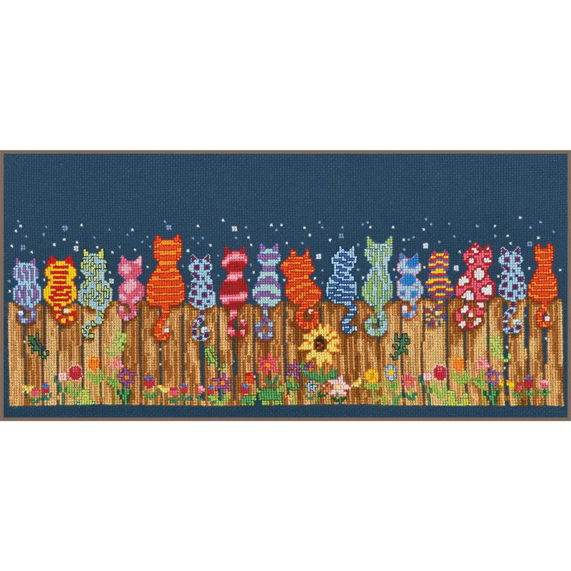 Counted Cross Stitch Kit Vervaco - Cats on fence - CD1486