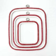 Red Square Embroidery Hoop - Nurge Flexible Cross Stitch Hoop Hoops - HobbyJobby