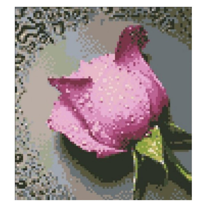 Diamond Painting Kit - PINK ROSE 22_24 CM AZ-17