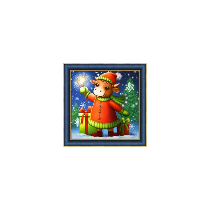 Diamond Painting Kit - BULL AND SPARKLER 25X25 CM AZ-1889