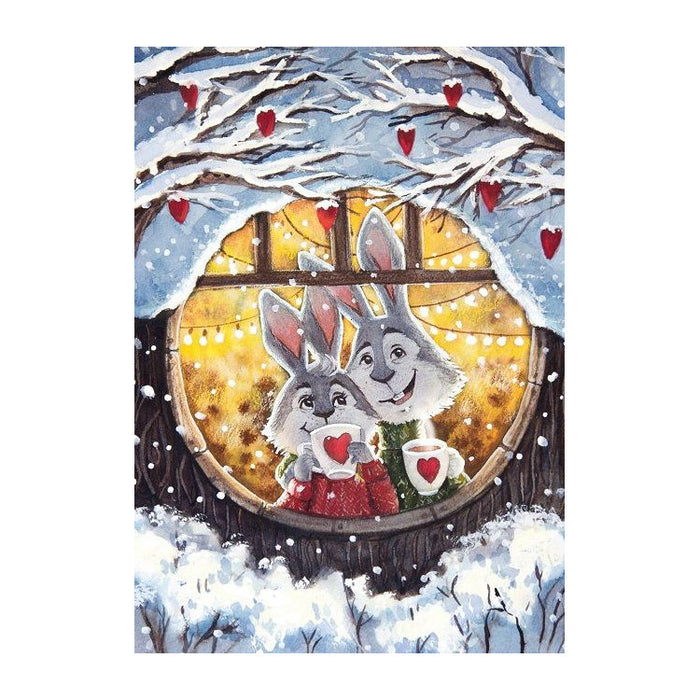 Diamond Painting Kit - RABBITS' COSY HOME 27*38 CM WD2384