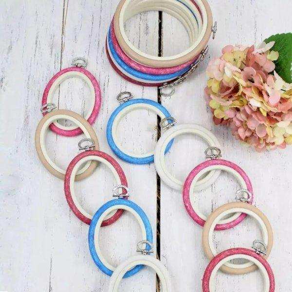 Sand Embroidery Round Hoop - Nurge Flexible Hoop, Round Cross Stitch Hoop Hoops - HobbyJobby