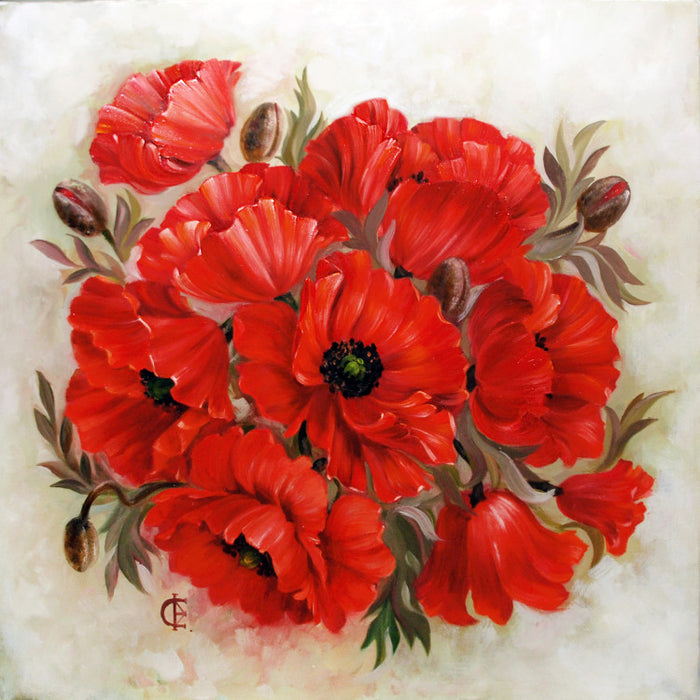 Diamond Painting Kit - SCARLET POPPIES 38X38 CM WD2470
