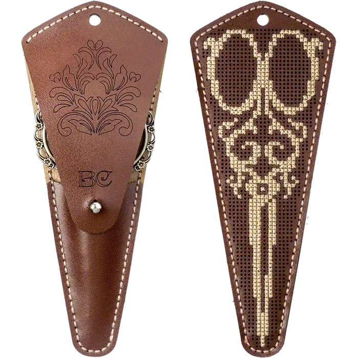 Scissor Case Needlecraft Kit - Leather Scissor Case Wonderland Crafts Scissor Cases - HobbyJobby