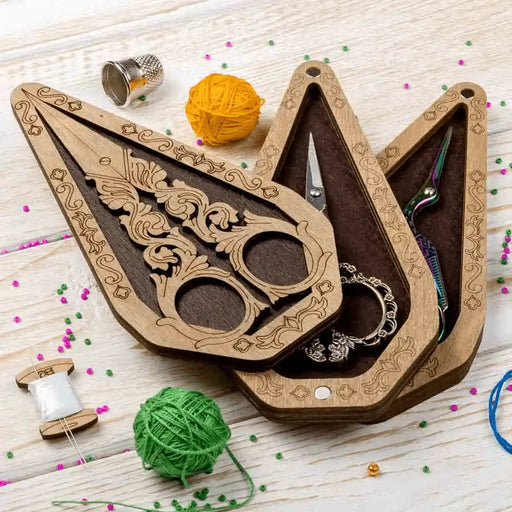Scissor Case - Wooden Scissor Case, Storage Box for Scissors Wonderland Crafts Scissor Cases - HobbyJobby