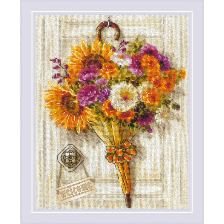 Cross Stitch Kit "Autumn Umbrella" 24x30 cm SR2276
