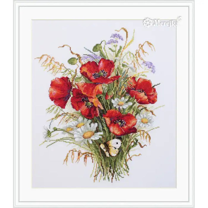 Cross Stitch Kit Merejka - POPPIES AND OATS SK128