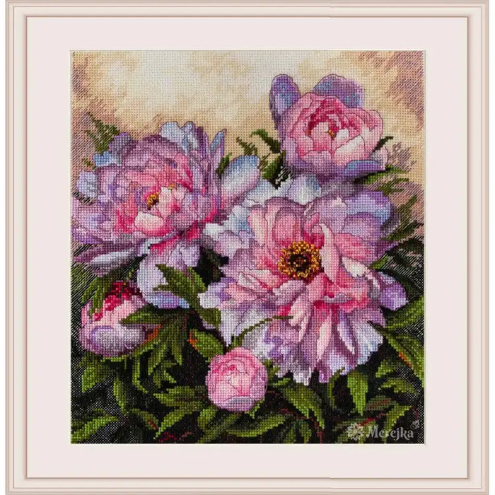 Cross Stitch Kit Merejka - TENDER PEONIES SK177