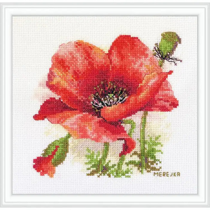 Cross Stitch Kit Merejka - RED POPPY SK187
