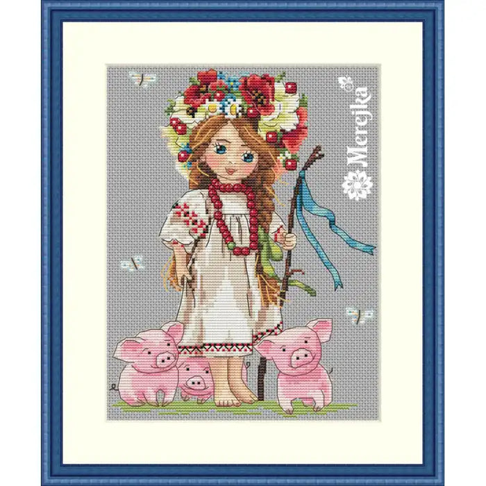 Cross Stitch Kit Merejka - SHEPHERD GIRL SK43
