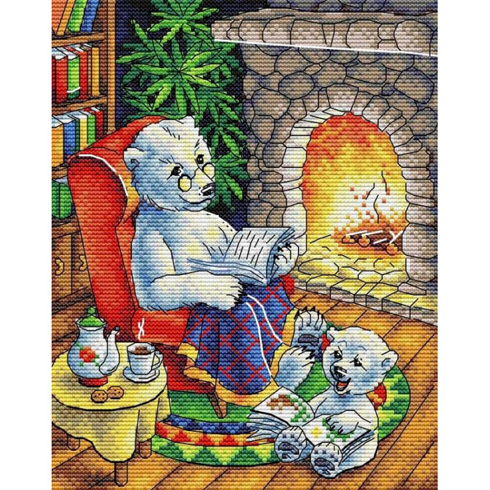 Kit de point de croix MP Studia - Soirée en famille, SM-374