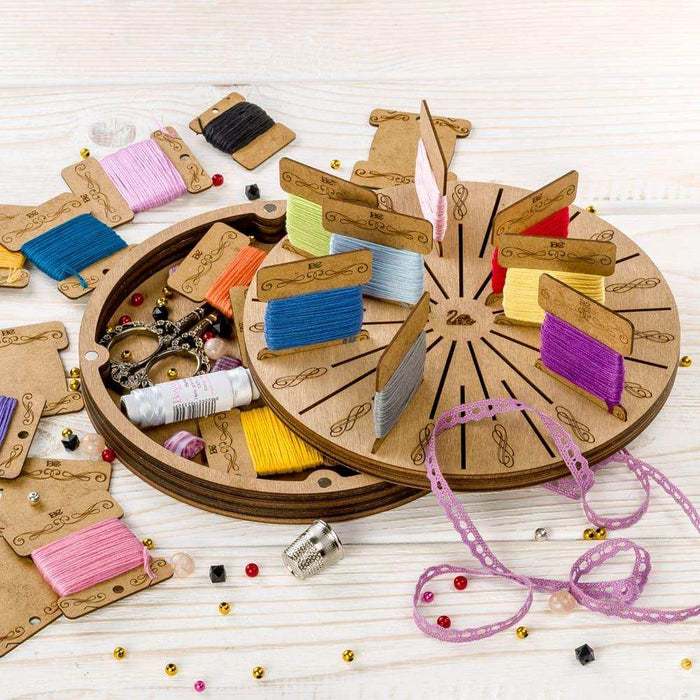 Storage Box for handcraft and 32 bobbins included Wonderland Crafts Organizer Box - HobbyJobby