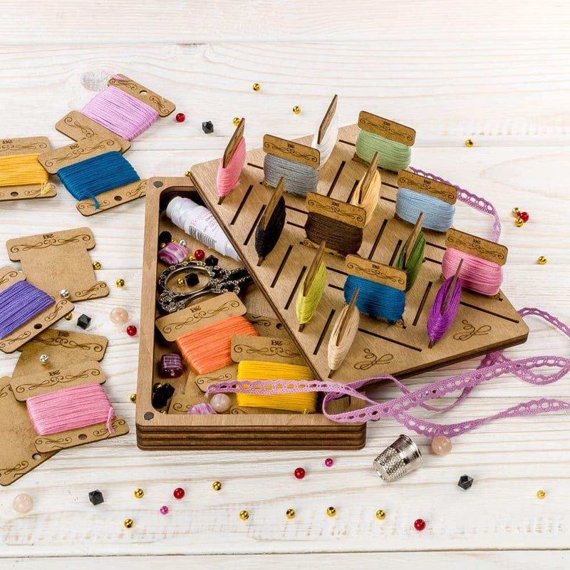 Storage Box for handcraft and 38 bobbins included Wonderland Crafts Organizer Box - HobbyJobby