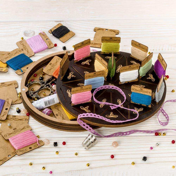 Storage Box for handcraft and 42 bobbins included Wonderland Crafts Organizer Box - HobbyJobby