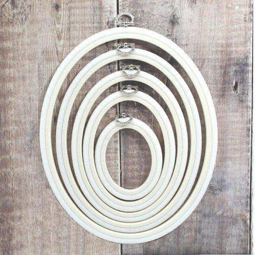 White Embroidery Hoop - Oval Nurge Flexible Hoop Hoops - HobbyJobby
