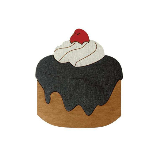 Wooden needle case "Cake with cherry" HobbyJobby Needle Cases - HobbyJobby