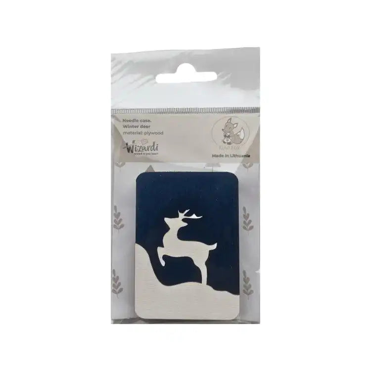 Wooden needle case "Winter deer" HobbyJobby Needle Cases - HobbyJobby