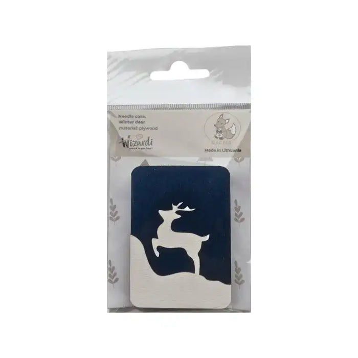Wooden needle case "Winter deer" HobbyJobby Needle Cases - HobbyJobby