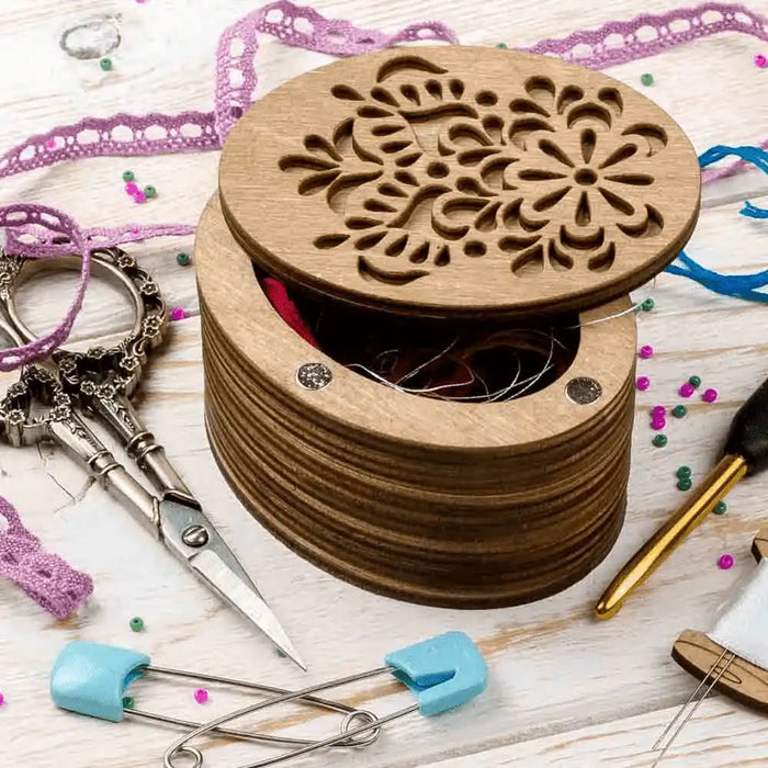 Wooden Storage Box for Handcrafts Wonderland Crafts Organizer Box - HobbyJobby