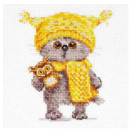 Alisa Cross Stitch Kit - "Cat Basik. Owl" Alisa Cross Stitch Kits - HobbyJobby