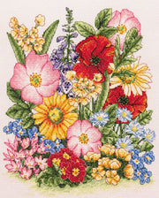 Anchor Cross Stitch Kit - Meadow Flowers Cross Stitch Kits - HobbyJobby
