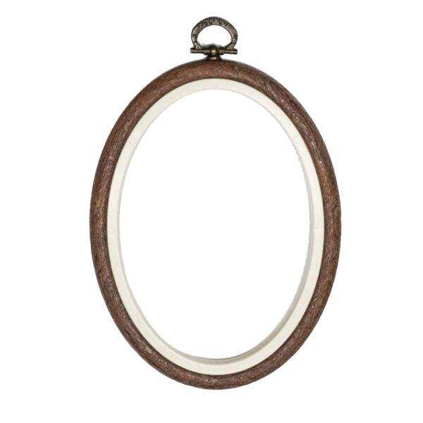 Brown Embroidery Hoop - Oval Nurge Flexible Hoop Hoops - HobbyJobby