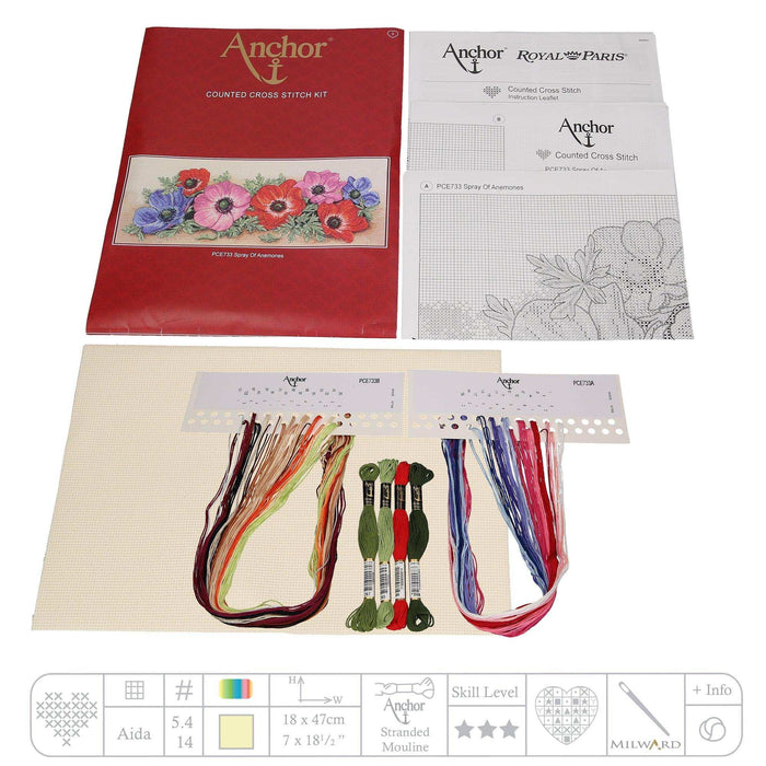 Cross Stitch Kit Anchor - Punch Card Flower Cross Stitch Kits - HobbyJobby