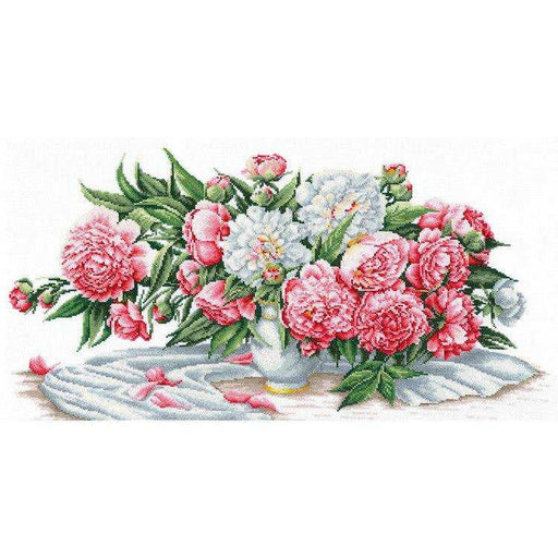 Cross Stitch Kit Andriana - Bouquet Of Peonies, B-17 Andriana Cross Stitch Kits - HobbyJobby