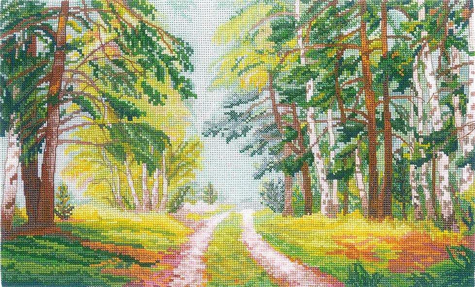 Cross Stitch Kit Andriana - F-19, ROAD FOREST ROAD Andriana Cross Stitch Kits - HobbyJobby