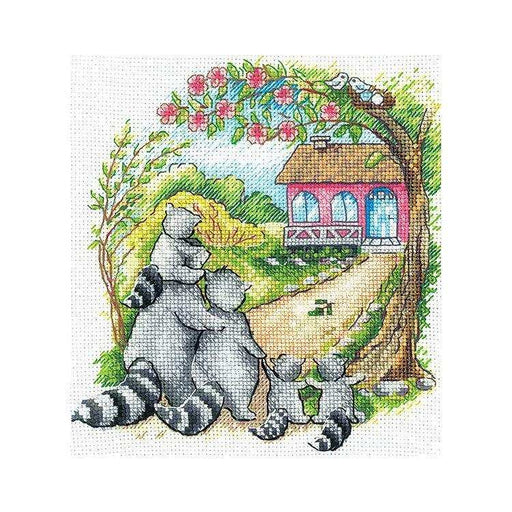 Cross Stitch Kit Andriana - N-31, NEW DWELLING. RACOONS Andriana Cross Stitch Kits - HobbyJobby