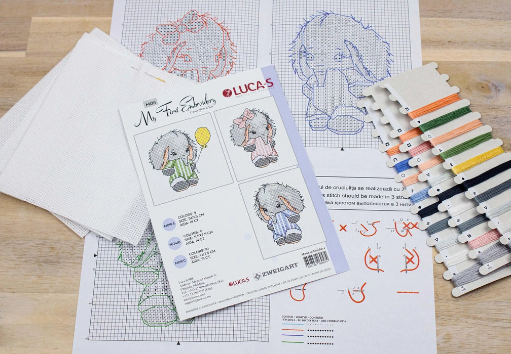 Cross Stitch Kit for Beginners - My First Embroidery, M04 - Luca-S